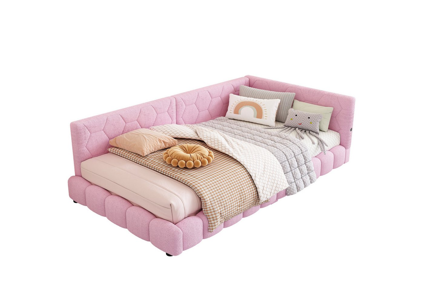 REDOM Schlafsofa Polsterbett,16 Farben Umgebungslicht, USB-Anschluss, Bequemes Material, 90*200cm, ohne Matratze REDOM Schlafsofa Polsterbett,16 Farben Umgebungslicht, USB-Anschluss, Bequemes Material, 90*200cm, ohne Matratze von REDOM