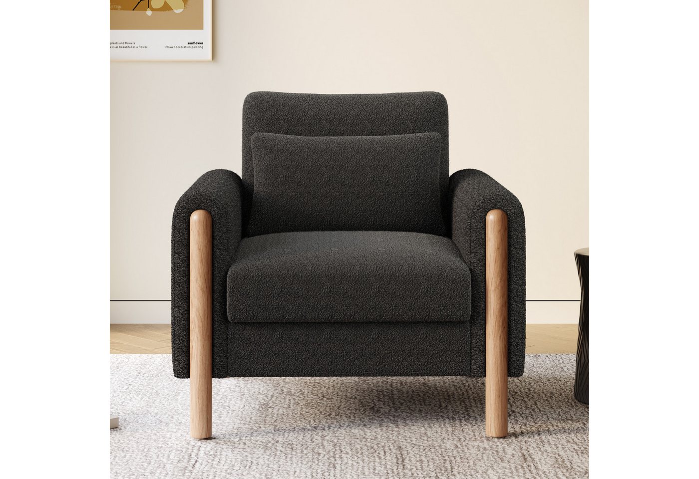 REDOM Sessel Loungesessel Einzelsessel (Moderner Teddy Chair, 1-St., mit Weicher Polsterung, Dickem Kissen), Polstersessel, Relaxsessel, Einzelsofa von REDOM