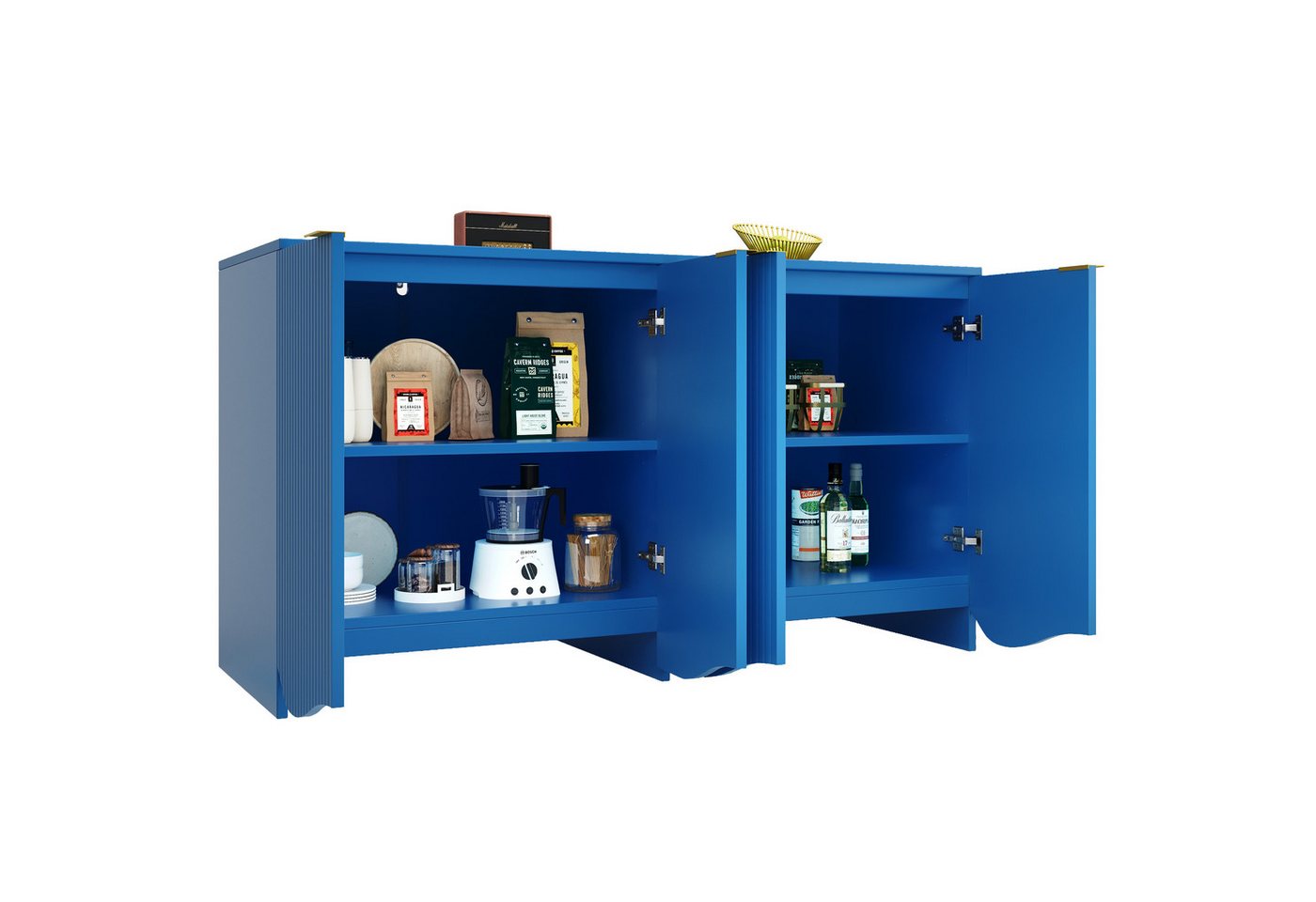 REDOM Sideboard Modernes Küchenschrank (mit Wellenmuster-Design, verstellbaren Regalen und Anti-Kipp-Schutz – Modernes Aufbewahrungsmöbel für Esszimmer und Wohnzimmer, Hochwertiges MDF und Metall., 140×40×85 cm) REDOM Sideboard Modernes Küchenschrank (mit Wellenmuster-Design, verstellbaren Regalen und Anti-Kipp-Schutz – Modernes Aufbewahrungsmöbel für Esszimmer und Wohnzimmer, Hochwertiges MDF und Metall., 140×40×85 cm) von REDOM