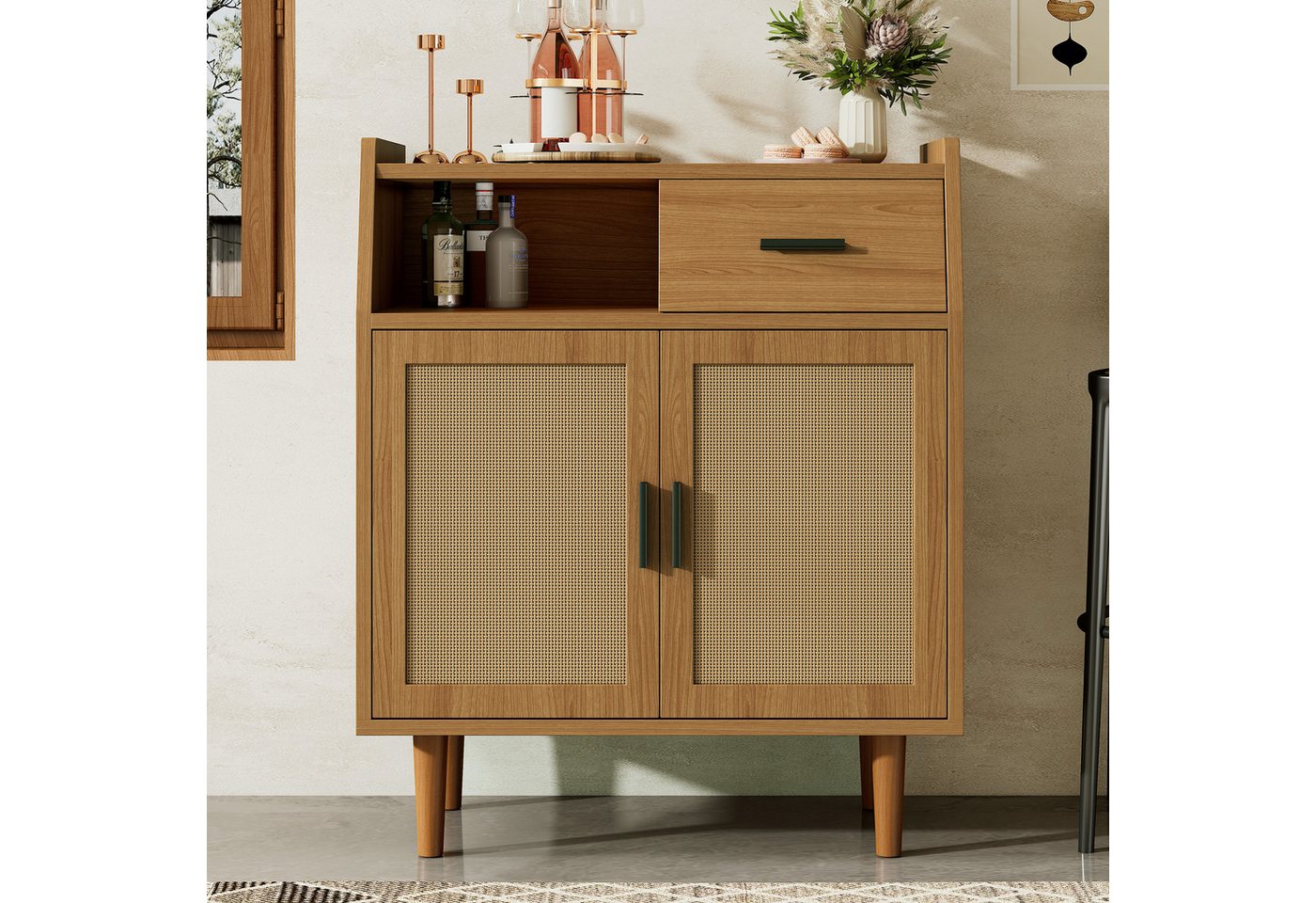 REDOM Sideboard mit Ablage (mit 1 Schublade und 2 Türen,B70/H84/T40), für Flur, Schlafzimmer, Wohnung von REDOM