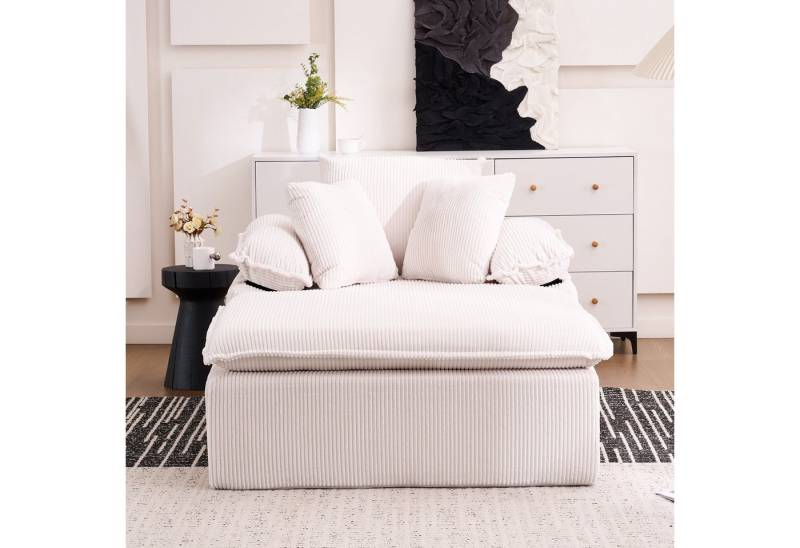 REDOM Sofa Corduroy Relaxsessel, mit breiten Armlehnen, ergonomisch & sofort nutzbar – für Wohnzimmer & Leseecke – ohne Rahmen 1 Teile von REDOM