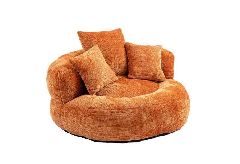 REDOM Sofa Relaxsessel, Sitzsack Sofa, mit hohem Rücken und 3 Kissen, Chenille-Stoff, 108 x 108 x 52 cm von REDOM