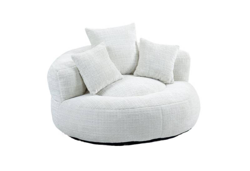 REDOM Sofa Relaxsessel, Sitzsack Sofa, mit hohem Rücken und 3 Kissen, Chenille-Stoff, 108 x 108 x 52 cm von REDOM