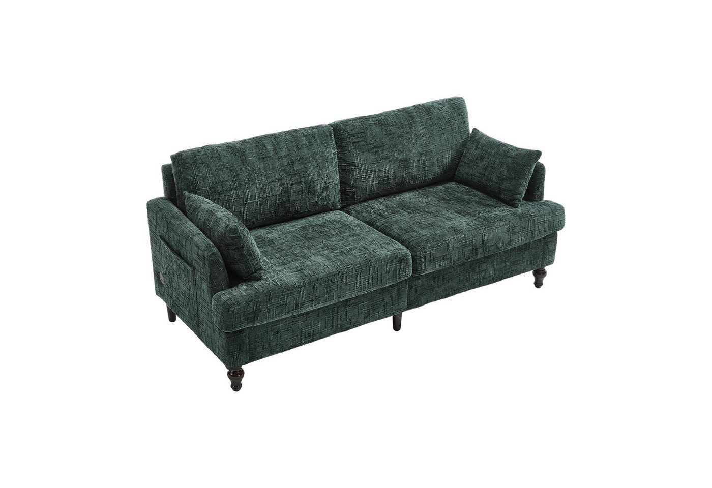 REDOM Sofa mit LED Beleuchtung, mit Holzbeinen, USB-Ladeanschluss und Aufbewahrungstasche, für Wohnzimmer, Schlafzimmer & Büro von REDOM