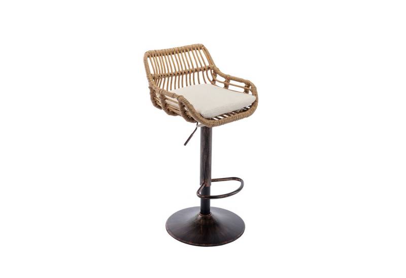 REDOM Stuhl Barhocker 2er Set höhenverstellbar (360° drehbar, Rattan-Stil, mit Fußstütze, 2 St) von REDOM