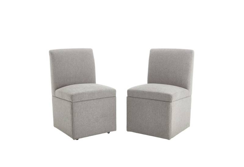 REDOM Stuhl Esszimmerstuhl mit Rollen und Stauraum (Armloser Stuhl aus Stoff, versteckter Stauraum, 2er Set Drehbare Esszimmerstühle, 2 St) von REDOM