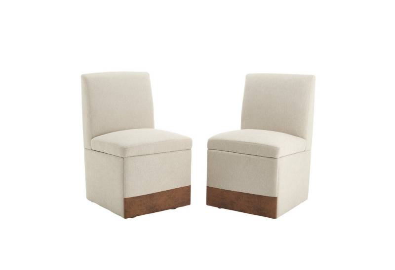 REDOM Stuhl Esszimmerstuhl mit Rollen und Stauraum (Armloser Stuhl aus Stoff, versteckter Stauraum, 2er Set Drehbare Esszimmerstühle, 2 St) von REDOM