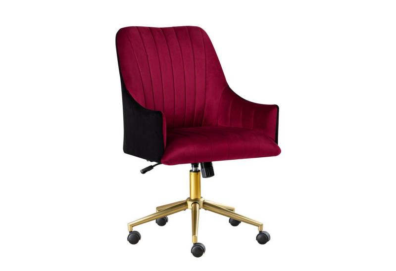 REDOM Stuhl Samt Bürostuhl höhenverstellbar Drehstuhl mit Goldmetallrahmen (360° Rollen und Goldrahmen, Tragfähigkeit: 150KG) von REDOM