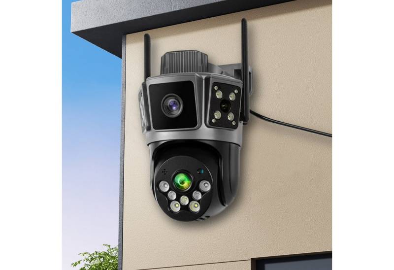 REDOM Überwachungskamera 2X5MP 360° PTZ IP Kamera WLAN Sicherheitskamera (Indoor, Außenbereich, mit Zwei-Wege-Audio 6x Zoom, 1-tlg., mit App Steuerung Wasserdichte HD-Nachtsicht, Bewegungserkennung mit Alarm) von REDOM