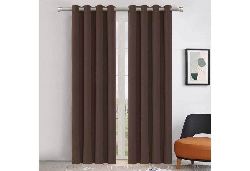 REDOM Verdunkelungsvorhang 2er Ösenvorhänge Set Verdunkelungsgardinen (2 St), Ösen, verdunkelnd, Polyester, Schlafzimmer Thermovorhang pflegeleicht von REDOM