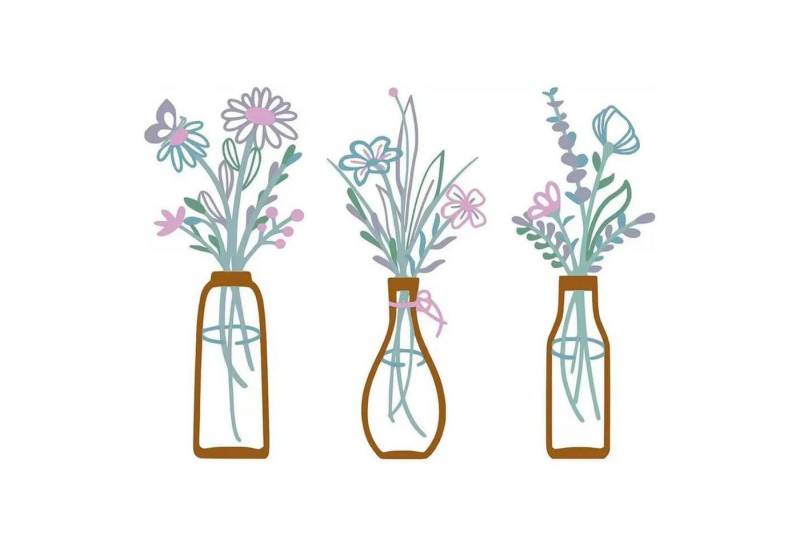 REDOM Wanddekoobjekt Metall-Wandkunst Set Wanddeko Blumen Esszimmer Wandbild Wanddeko (6 x 13,7 Zoll Metall-Vasenblumen Moderner künstlerischer Flair, 3 St., Metallblumen Wandbild Geschenk zur Haus­einweihung), Blumen-Silhouetten Boho Deko für Wohnzimmer Schlafzimmer Essbereich von REDOM