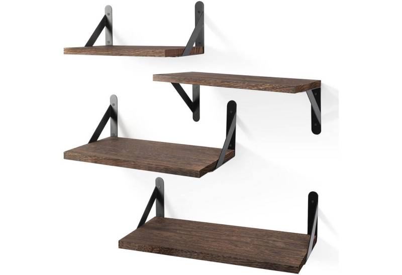 REDOM Wandregal 4er Set Schweberegale Bücherregal Hängeregal, bis 10 kg belastbar 4 Größen kombinierbar Hängeregale 4-tlg., Massivholz Regale für Küche Bad Wohnzimmer Flur REDOM Wandregal 4er Set Schweberegale Bücherregal Hängeregal, bis 10 kg belastbar 4 Größen kombinierbar Hängeregale 4-tlg., Massivholz Regale für Küche Bad Wohnzimmer Flur von REDOM