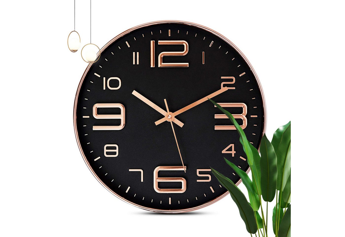 REDOM Wanduhr 30 cm leise Quarzuhr Design Uhr ohne Ticken (Dekorative Design Uhr für Zimmer Zuhause Küche Schlafzimmer Büro usw) von REDOM