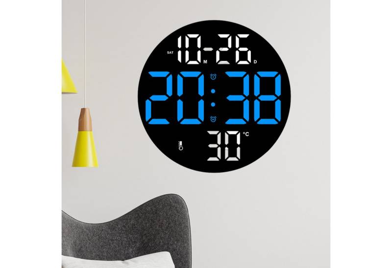 REDOM Wanduhr Fernbedienung Uhr Stille Wanduhr Digitaluhr mit Temperatur (mit Fernbedienung Timing Countdown für Schlafzimmer Wohnzimmer Büro) von REDOM