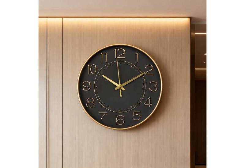 REDOM Wanduhr Lautlos Uhr Dekouhr Große Wanduhr Wohnzimmer Uhr 30 cm (leise Quarz ohne Tickgeräusch Ohne Batterie für Küche Büro) von REDOM