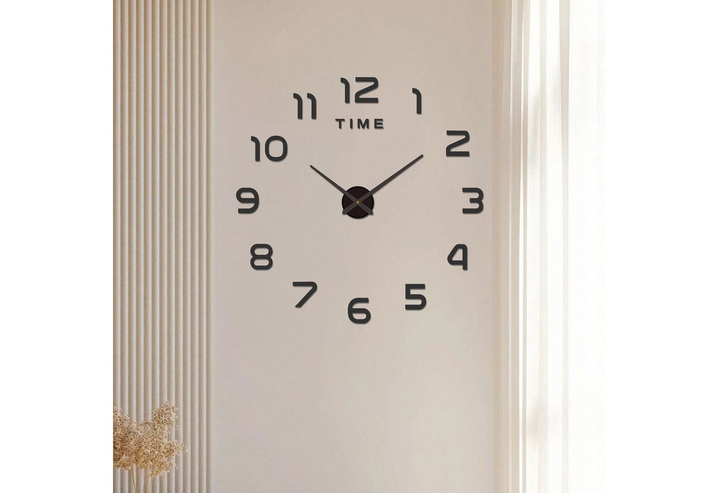 REDOM Wanduhr Wohnzimmeruhr 3D DIY Uhr leise Wandzeitmesser Acryl Dekouhr (Spiegel-Effekt leise Quarzuhr 80-130 cm Ohne Batterie) von REDOM
