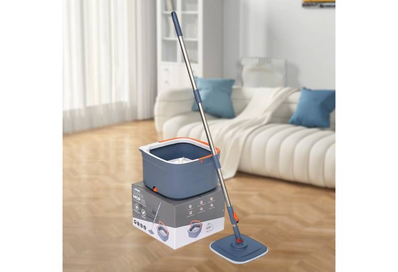 REDOM Wischmopp Doppeltank-Mopp mit Eimer Bodenwischer 360° Drehkopf Mopp Putzmopp, Eimer, mit Teleskopstiel Trennung abnehmbar und einfach zu reinigen von REDOM