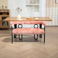 Redom - Doppelpaar-Sofa, Design mit abgerundeter Rückenlehne, modernes und bequemes Freizeitsofa, rosa Chenille-Stoff, einzigartige Form, geeignet von REDOM