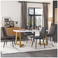 Redom - Essgruppe (Set, Esstisch 117 × 68 cm mit 4 Stühlen), rechteckiger Esstisch, modernes Küchentischset, Esszimmerstuhl von REDOM