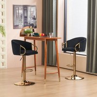 Moderner, drehbarer Barhocker mit verstellbarer Höhe, moderner Barhocker für Küchentheken, Bar und Restaurant, Lifthocker mit goldener Rückenlehne von REDOM