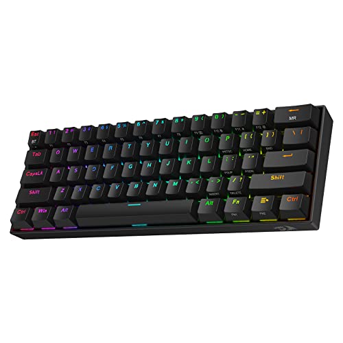 Redragon K530 Pro Draconic 60% BT/kabelgebundene / 2,4 GHz kabellose mechanische, 61 Tasten, Hot-Swap-fähige RGB-Gaming-Tastatur mit Tactile braunem Schalter, für Windows/Mac/Android von Redragon