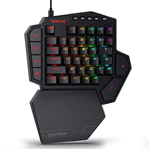 Redragon K585 DITI Einhand RGB Mechanische Gaming-Tastatur, Rote Schalter, Typ-C Professionelle Gaming-Tastatur mit 7 Integrierten Makrotasten, Abnehmbare Handgelenkstütze, 42 Tasten Redragon K585 DITI Einhand RGB Mechanische Gaming-Tastatur, Rote Schalter, Typ-C Professionelle Gaming-Tastatur mit 7 Integrierten Makrotasten, Abnehmbare Handgelenkstütze, 42 Tasten von Redragon