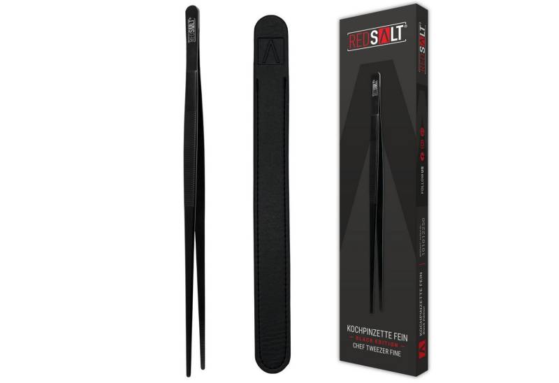 REDSALT® Kochpinzette Fein Black Edition PVD-Plasmabeschichtung, INOX 18/10 Edelstahl Goldstandard 1.4301 von REDSALT®
