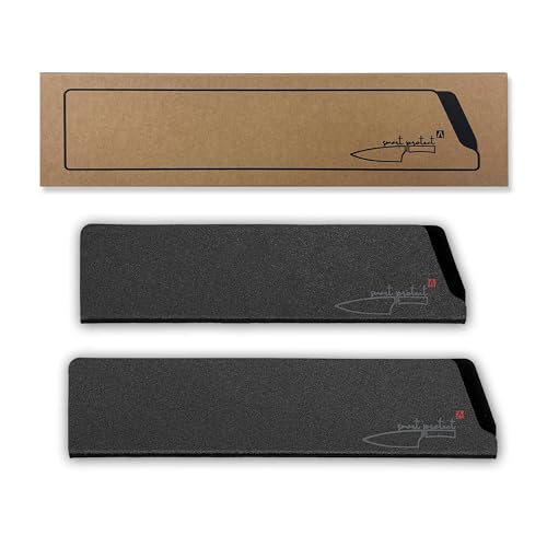 REDSALT® smart protect^ 2er Set universal ABS-Messerschutz mit Fleece für hochwertige Messer 18 & 20 cm | 100% BPA-freier Klingen-Schutz für Küchenmesser Kochmesser aller Art | Schutzhülle Messerhülle von REDSALT