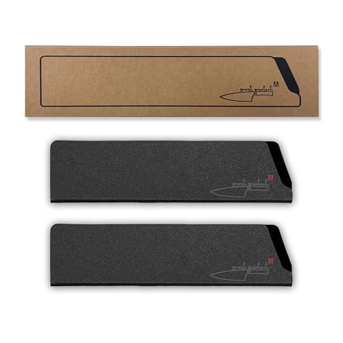 REDSALT® smart protect^ 2er Set universal ABS-Messerschutz mit Fleece für hochwertige Messer bis 18cm | 100% BPA-freier Klingen-Schutz für Küchenmesser Kochmesser aller Art | Schutzhülle Messerhülle von REDSALT