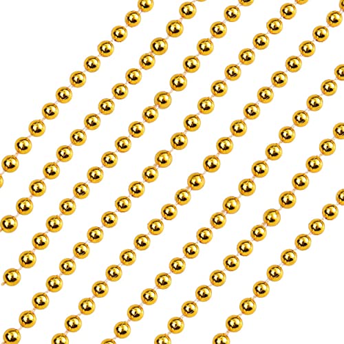 REDSTAR Christbaumperlen Gold Christbaumschmuck Weihnachtskette - 8 Meter Weihnachtsperlen Gold - Goldperlen für Weihnachtsbaum Weihnachtsgirlande Gold Baumschmuck von REDSTAR