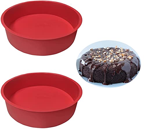 REECAGO 2 Stück Silikon Backform, Kuchenform Silikon 20cm Rund, Silikonform Backen BPA-frei Antihaft-Backformen Pfanne für Kuchen und Brote REECAGO 2 Stück Silikon Backform, Kuchenform Silikon 20cm Rund, Silikonform Backen BPA-frei Antihaft-Backformen Pfanne für Kuchen und Brote von REECAGO