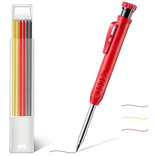 REEKNOKOL Zimmermannsbleistift, solide Konstruktion, Zimmermannsbleistift-Set mit integriertem Anspitzer, Nachfüllungen, mechanischer Bleistiftmarker für Zimmermann, Holzbearbeitungsarchitekten REEKNOKOL Zimmermannsbleistift, solide Konstruktion, Zimmermannsbleistift-Set mit integriertem Anspitzer, Nachfüllungen, mechanischer Bleistiftmarker für Zimmermann, Holzbearbeitungsarchitekten von REEKNOKOL