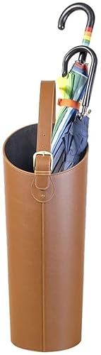 REEKOS Schirmständer Regenschirmhalter Schirmständer Aus Leder Im Europäischen Stil Mit Griff, Regenschirmhalter, Mehrzweck-Hotel-Heimschirmständer Regenschirmständer Schirmhalter (Color : C-Brown) von REEKOS