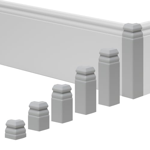 REESE Außenecke Hellgrau für Sockelleisten | 18 x 60 mm | passgenau | Profil Hamburg/Berlin | Verbinder für Leisten | einfache Montage ohne Bohren von REESE Kehlleisten GmbH