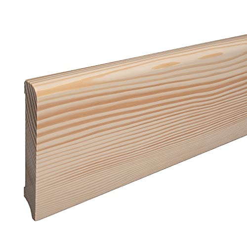 REESE Sockelleiste aus Holz | FICHTE | Massivholz-Fußleisten für Laminat Vinyl Parkettt | Münchener Profil | 120mm | Fichte roh geschliffen von REESE Kehlleisten GmbH