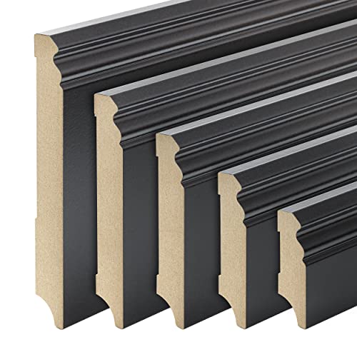 REESE - Sockelleisten - Berliner Profil - SCHWARZ MDF - 100mm - 10 Stück / 23lfm - nicht selbstklebend - 230 cm von REESE Kehlleisten GmbH