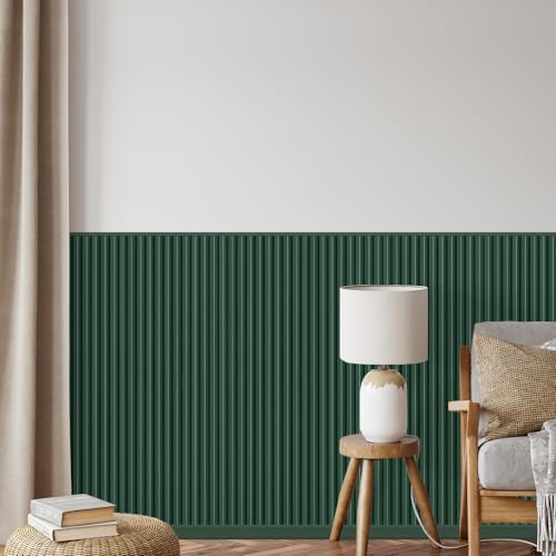 REESE Wandpaneele Dunkelgrün | Startleiste 125 cm | Deckenpaneele | Wandverkleidung | kein Bohren | MDF von REESE Kehlleisten GmbH