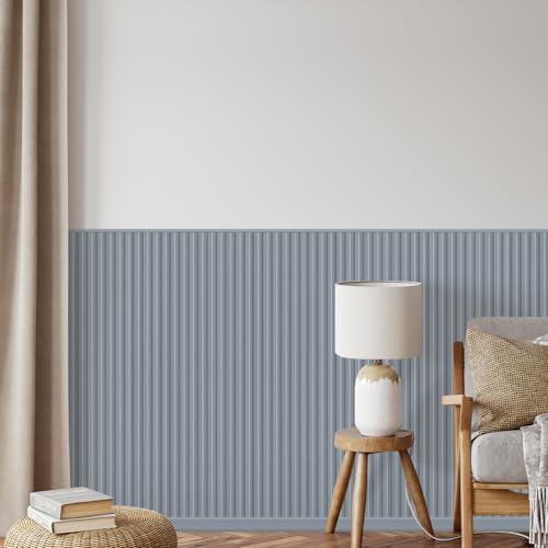 REESE Wandpaneele Pastellblau | Startleiste 125 cm | Deckenpaneele | Wandverkleidung | kein Bohren | MDF von REESE Kehlleisten GmbH