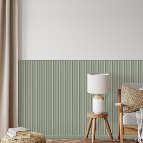 REESE Wandpaneele Pastellgrün | Abdeckleiste 130 cm | Deckenpaneele | Wandverkleidung | kein Bohren | MDF von REESE Kehlleisten GmbH