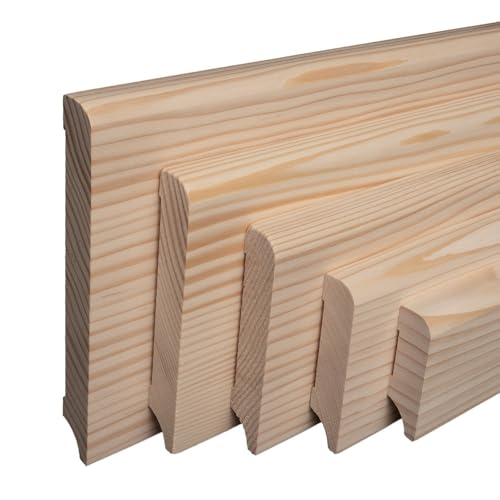 Sockelleiste Fichte roh | abgerundet o. abgeschrägt | MASSIVHOLZ Fußleiste Profil Münchener (abgerundet), Höhe 100mm von REESE Kehlleisten GmbH