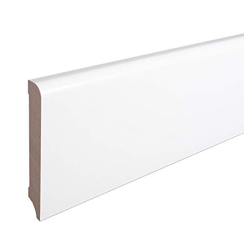 Sockelleiste "München" Buche Massivholz WEISS Oberkante Abgerundet 120mm von REESE Kehlleisten GmbH