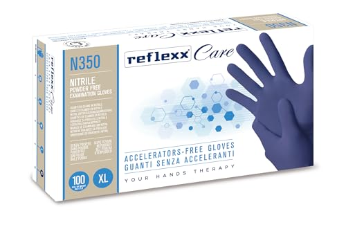 REFLEXX Care N350 XL Nitril Gloves Accelerators Free g 3.2 (M), Größe XL von REFLEXX