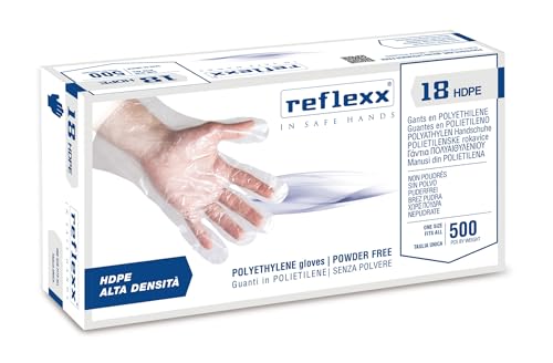 REFLEXX R18 Handschuhe High Density Polyethylen (HDPE), One size, transparent (100 Stück) von REFLEXX