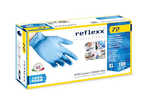 Reflexx R72, puderfreie Nitrilhandschuhe, XL, hellblau, 100 Reflexx R72, puderfreie Nitrilhandschuhe, XL, hellblau, 100 von REFLEXX