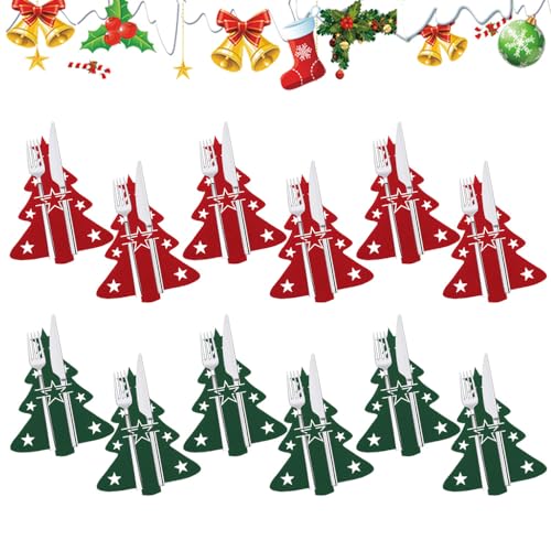 REFORUNG 12 Stück Weihnachten Besteckhalter Filz Bestecktasche Tannenbaum Besteckbeutel Weihnachtsbaum Tischdeko Besteckbeutel Geschirr Besteck Taschen für Party Tisch Weihnachtsdeko (Rot & Grün) REFORUNG 12 Stück Weihnachten Besteckhalter Filz Bestecktasche Tannenbaum Besteckbeutel Weihnachtsbaum Tischdeko Besteckbeutel Geschirr Besteck Taschen für Party Tisch Weihnachtsdeko (Rot & Grün) von REFORUNG