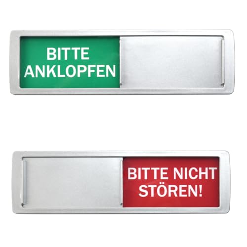 REFORUNG BITTE ANKLOPFEN - BITTE NICHT STOREN Türschild Bitte Nicht Stören Schild Bitte Anklopfen Schild Privatsphäre Türschild Klebeschild mit Schieber Festhaltemagneten, 3M Klebefläche von REFORUNG
