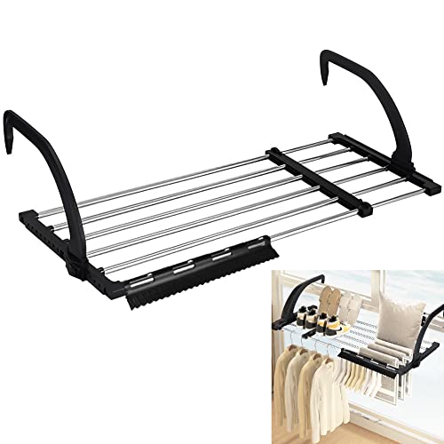 REFORUNG 1 Stück Heizkörper Wäschetrockner Edelstahl Wäscheständer Heizung 62-110cm Balkonwäschetrockner Ausziehbar Wäschehänger Balkon Hängewäschetrockner Klappbar Heizkörpertrockner für Socken von REFORUNG