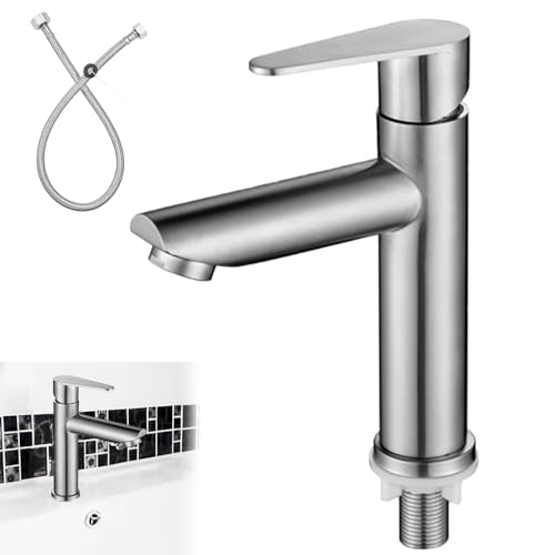 REFORUNG Kaltwasserarmatur Kaltwasserhahn 175mm Armatur Kaltwasser Badarmatur Edelstahl Waschtischarmatur Kaltwasser Wasserhahn Bad Standhahn Kaltwasser Einhebelmischer mit schlauch für Bad Gäste WC REFORUNG Kaltwasserarmatur Kaltwasserhahn 175mm Armatur Kaltwasser Badarmatur Edelstahl Waschtischarmatur Kaltwasser Wasserhahn Bad Standhahn Kaltwasser Einhebelmischer mit schlauch für Bad Gäste WC von REFORUNG