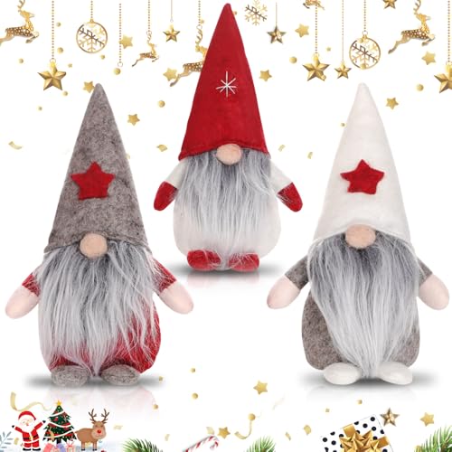 REFORUNG Weihnachten Deko Wichtel 3er Set Weihnachtswichtel Plüsch Wichtel Figuren Weihnachtspailletten Herbst Deko Wichtel Baumanhänger Weihnachtszwerge Wichtel für Weihnachten(3 Stück-Bunt) von REFORUNG