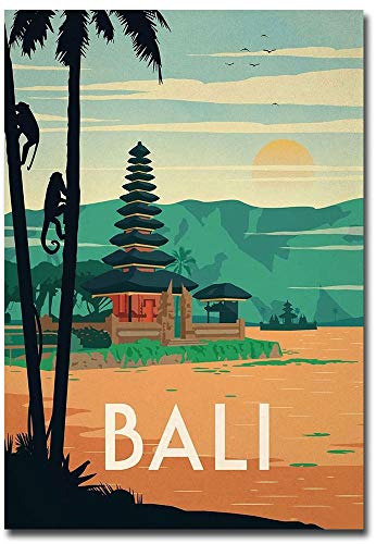 Bali Travel Vintage Art Kühlschrankmagnet, Größe 6,3 x 8,9 cm von REFRIGERATOR MAGNET